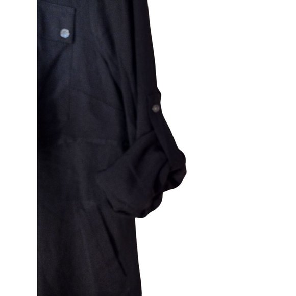 Collarless LL Bean‎ Signature Collection Women's Size 12 Black Button Up Shirt - Picture 3 of 8